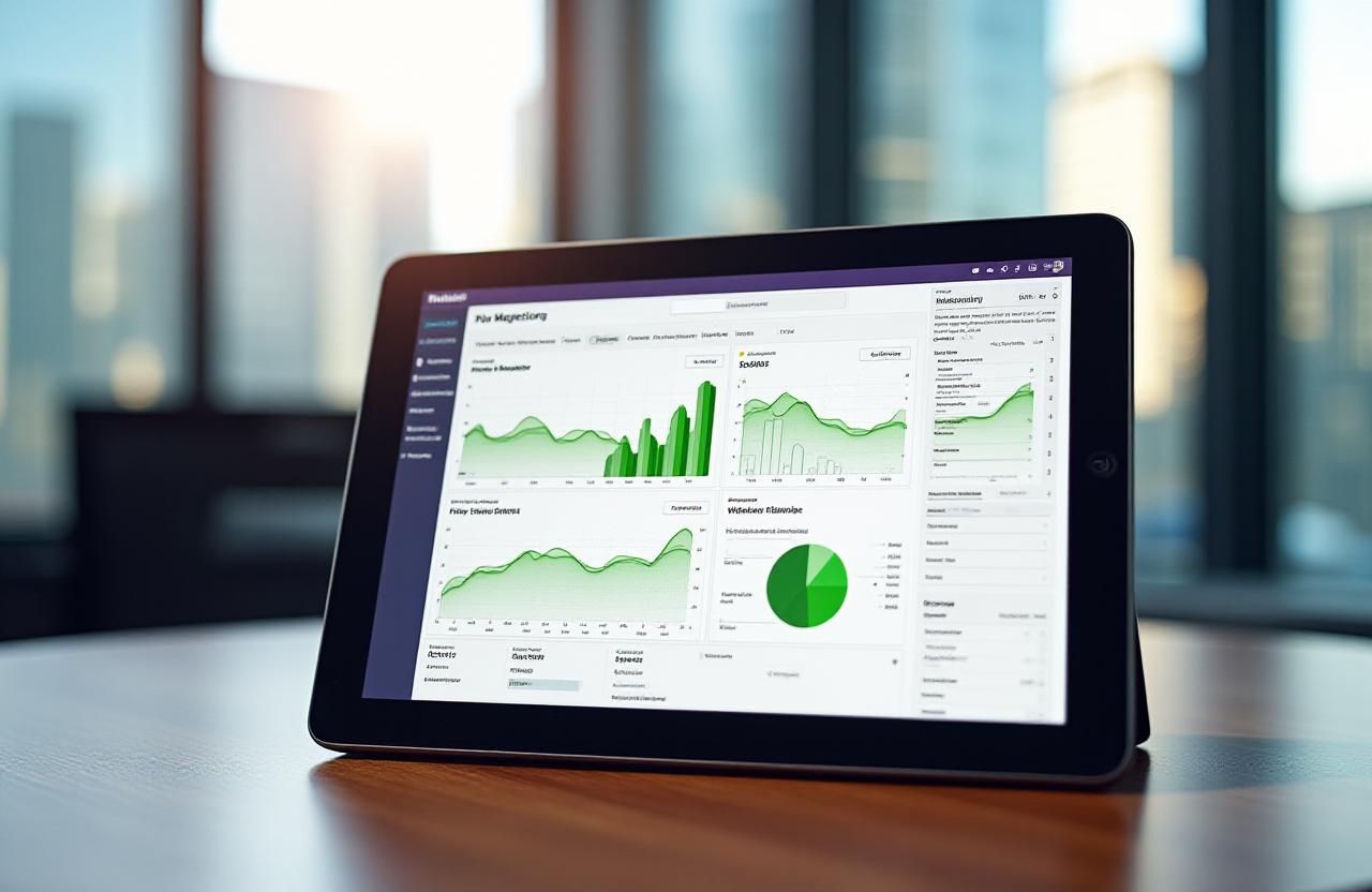 Data-driven digital marketing dashboard showing growth metrics